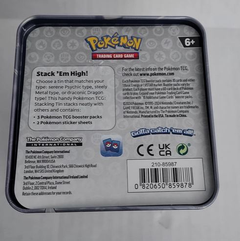 Pokemon Phantasmal Flames stacking tin